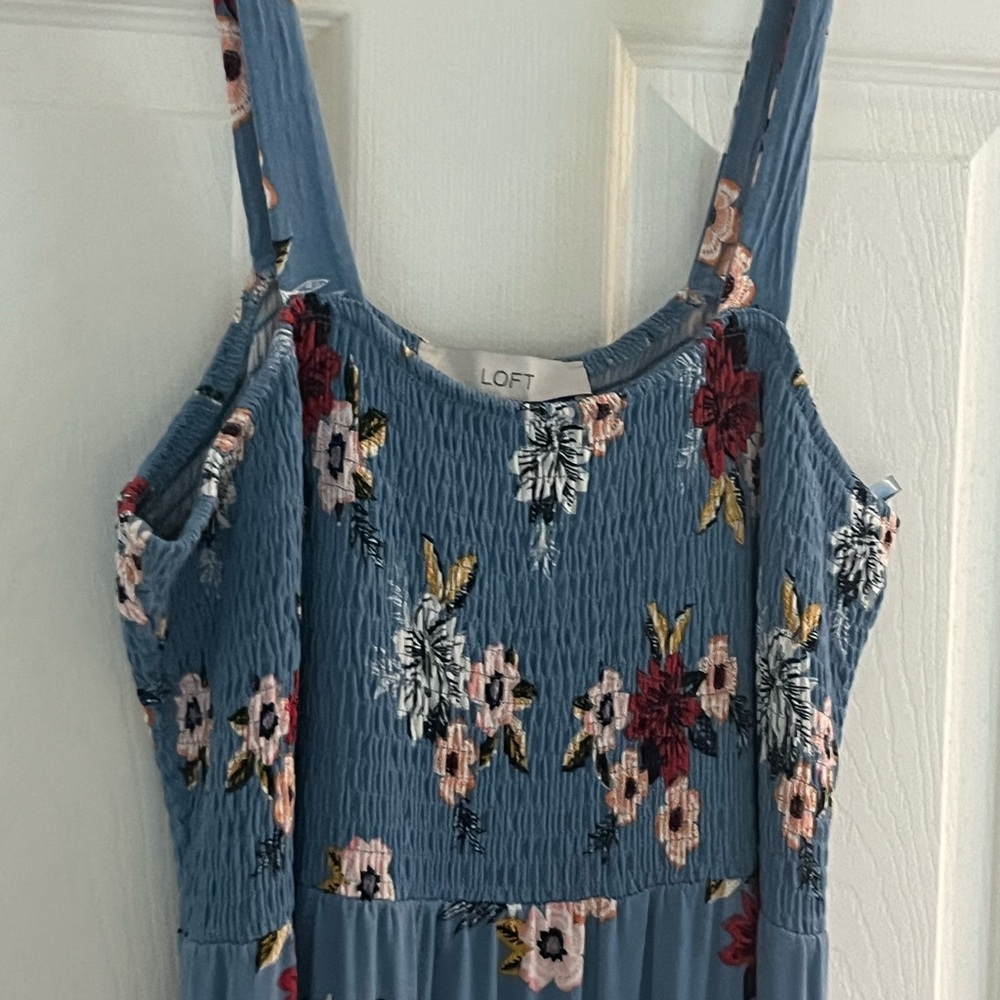LOFT Blue Floral Maxi Dress
